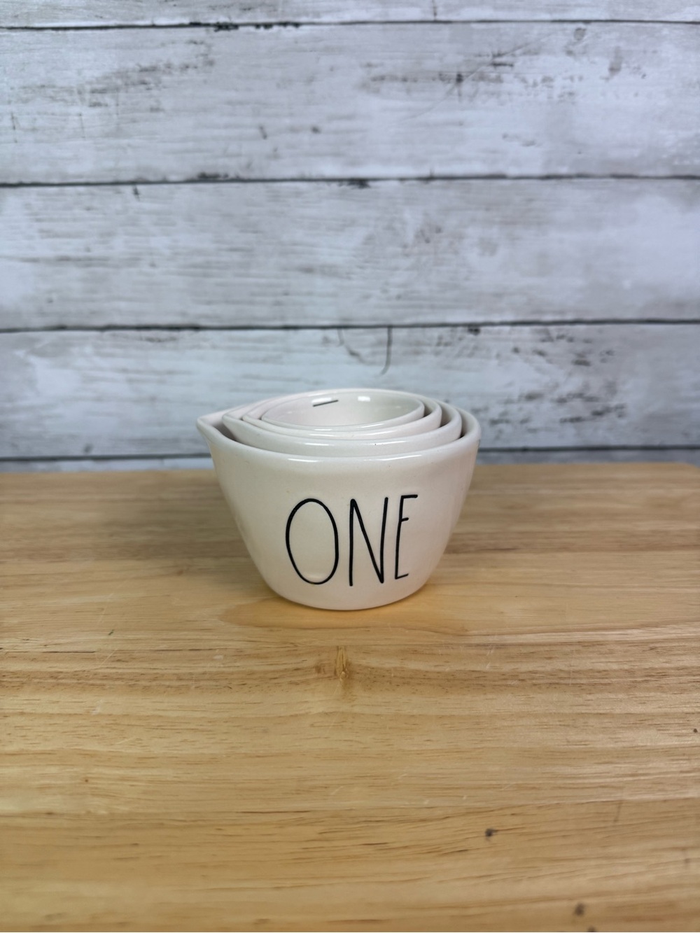 Rae Dunn Stackable Ceramic Measuring Cup - White
